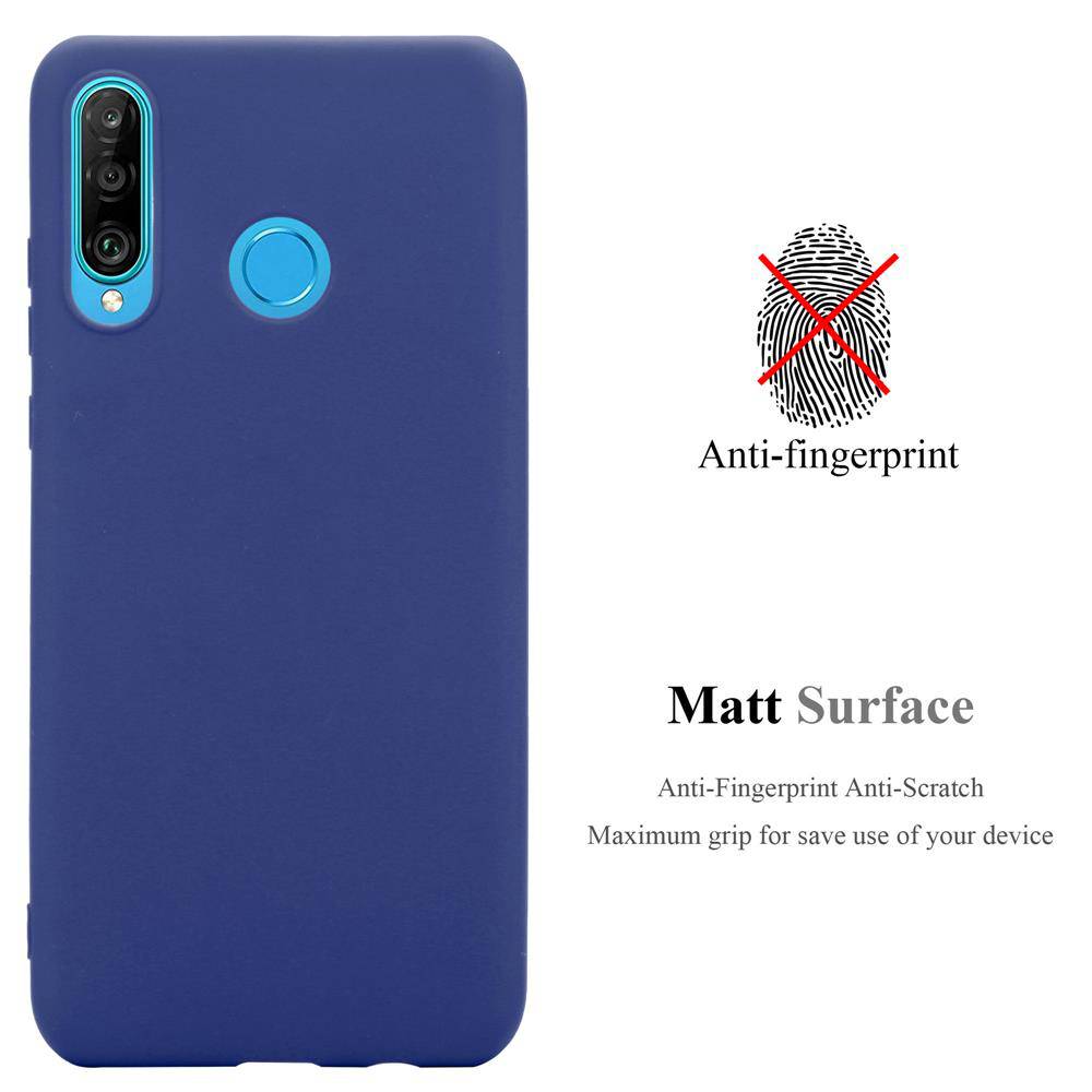 Cadorabo Hülle für Huawei P30 LITE Schutzhülle in Blau Handyhülle TPU Silikon Etui Case Cover-1