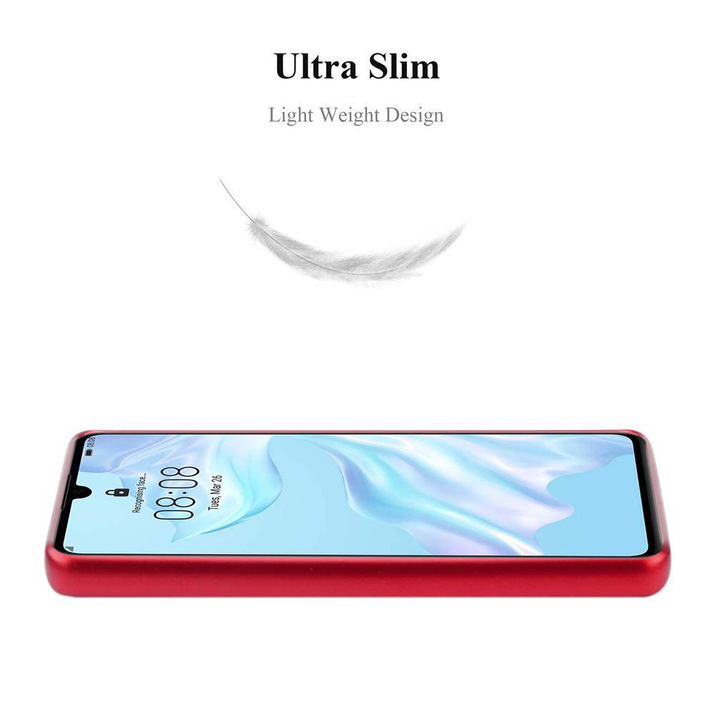 Cadorabo Schutzhülle für Huawei P30 Hülle in Rot Handyhülle TPU Silikon Etui Cover Case-1