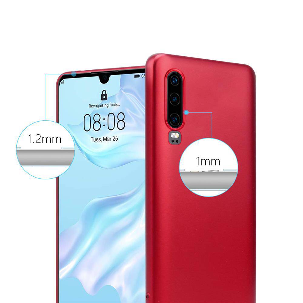 Cadorabo Schutzhülle für Huawei P30 Hülle in Rot Handyhülle TPU Silikon Etui Cover Case-3