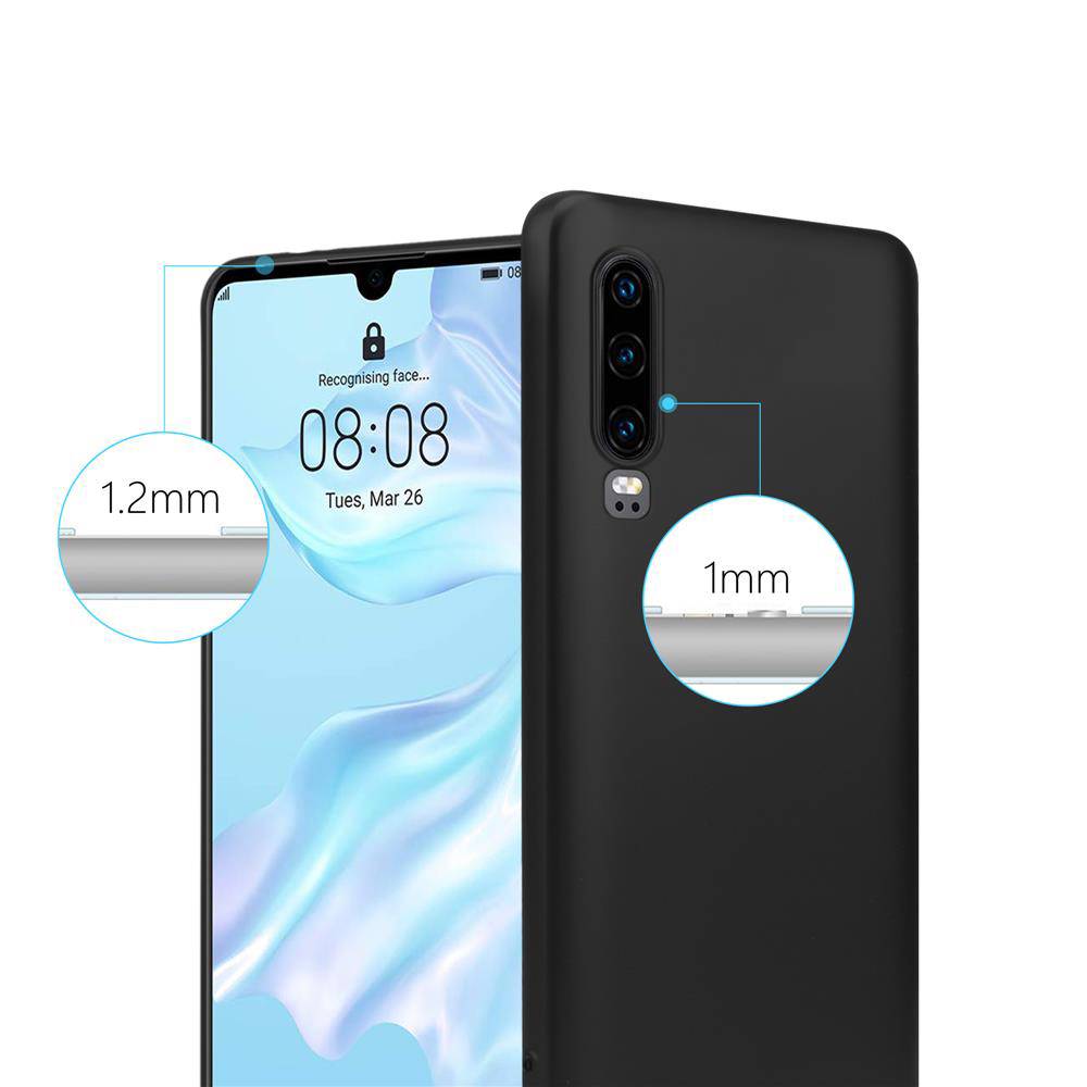 Cadorabo Schutzhülle für Huawei P30 Hülle in Schwarz Handyhülle TPU Silikon Etui Cover Case-4