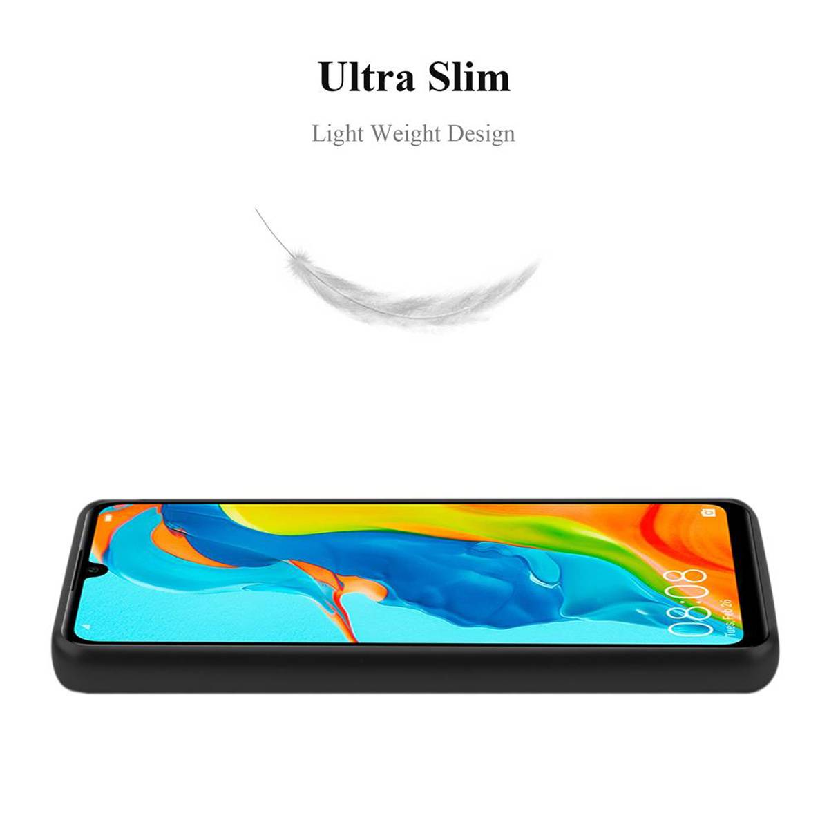 Cadorabo Schutzhülle für Huawei P30 LITE Hülle in Schwarz Handyhülle TPU Silikon Etui Cover Case-1