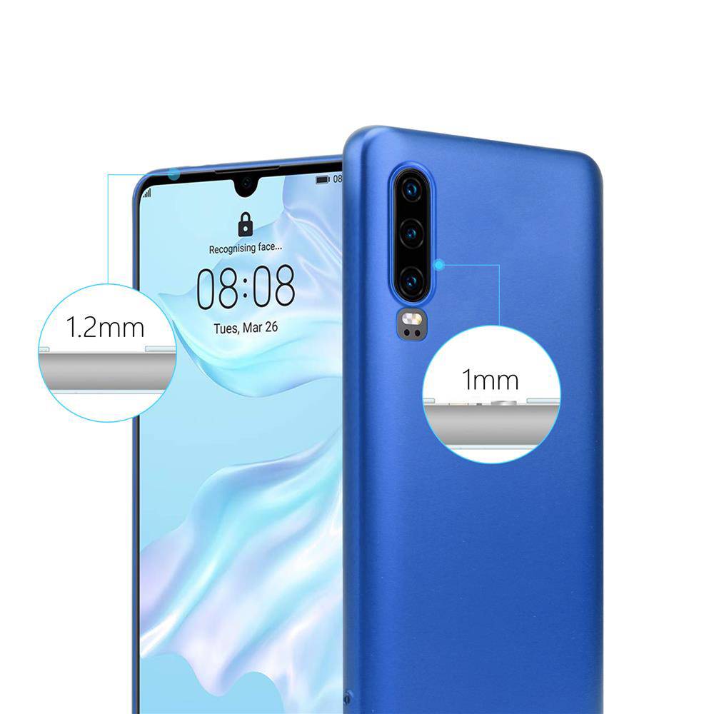 Cadorabo Schutzhülle für Huawei P30 Hülle in Blau Handyhülle TPU Silikon Etui Cover Case-4