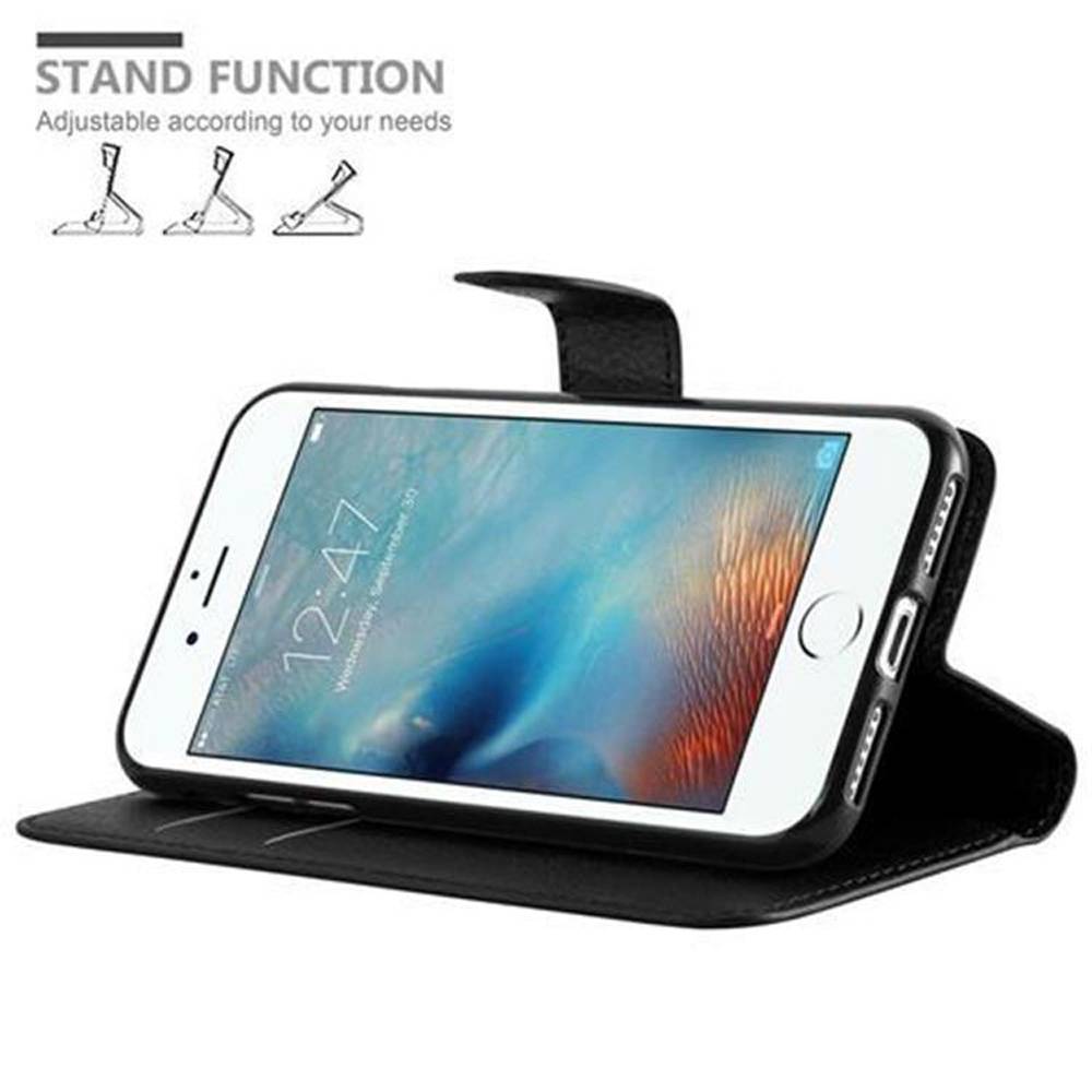 Cadorabo Hülle für Apple iPhone 7 / 7S / 8 / SE 2020 Schutz Hülle in Schwarz Handyhülle Etui Case Cover Magnetverschluss-3