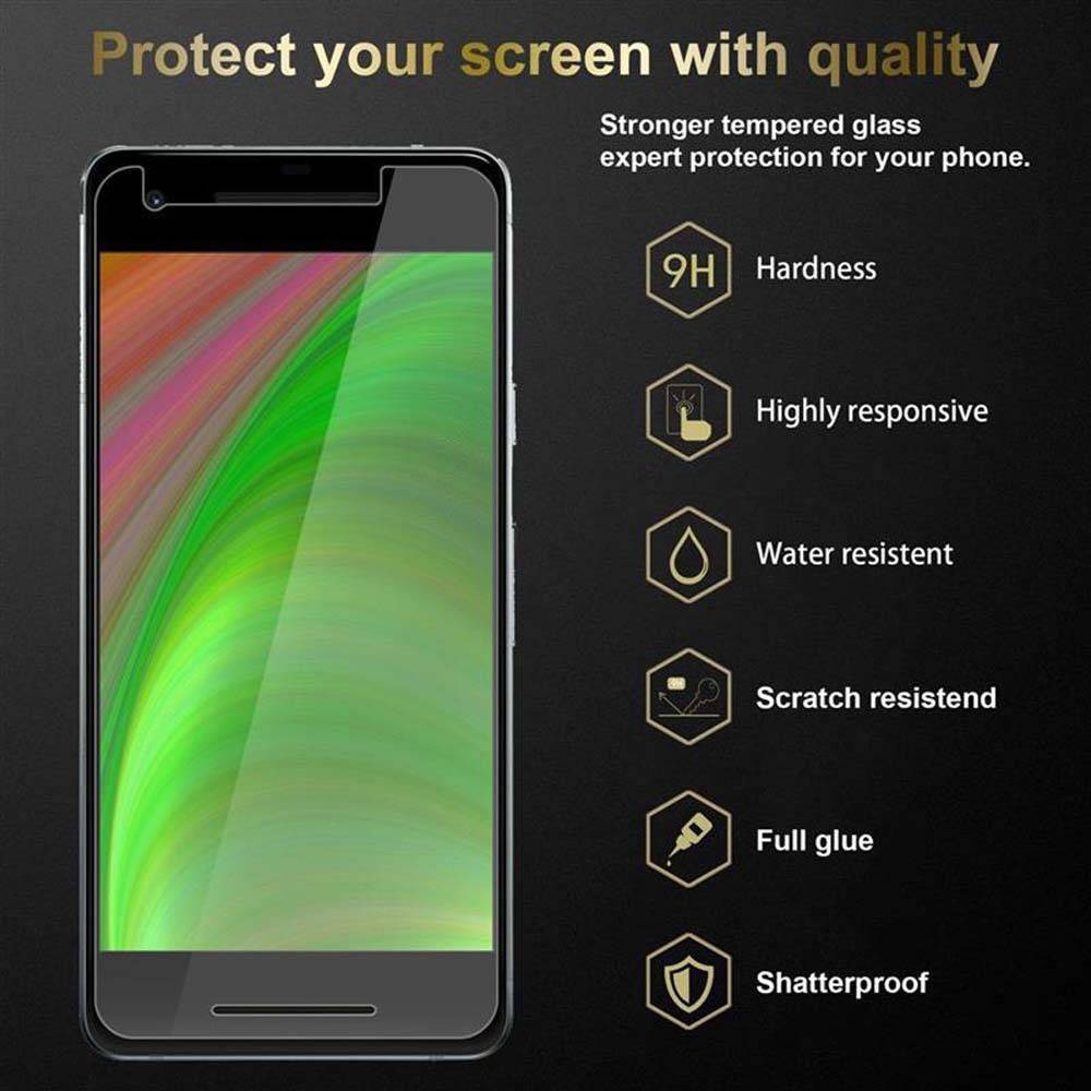 Cadorabo Panzer Folie für Google Pixel 2 Schutzfolie in Transparent Gehärtetes Tempered Display-Schutzglas-1