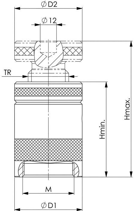 Schraubbock Nr.6400 Gr.210 m.flacher Auflage H.140-210mm AMF-4