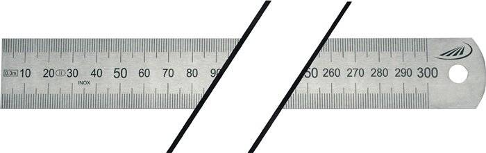 Stahlmaßstab L.300mm rostfr.Stahl biegsam Teilung A=mm/mm H.PREISSER-0