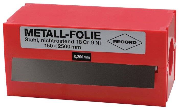 Metallfolie D.0,050mm VA 1.4301 L.2500mm B.150mm RECORD-0