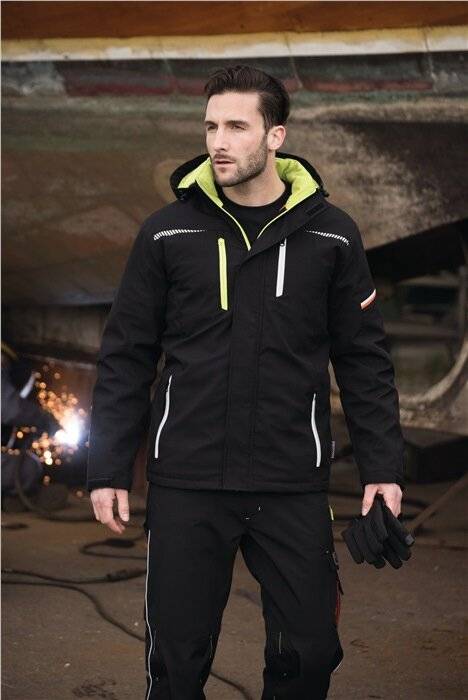 Softshell-Berufsparka Terrax Workwear Gr.M schwarz/limette TERRAX-2