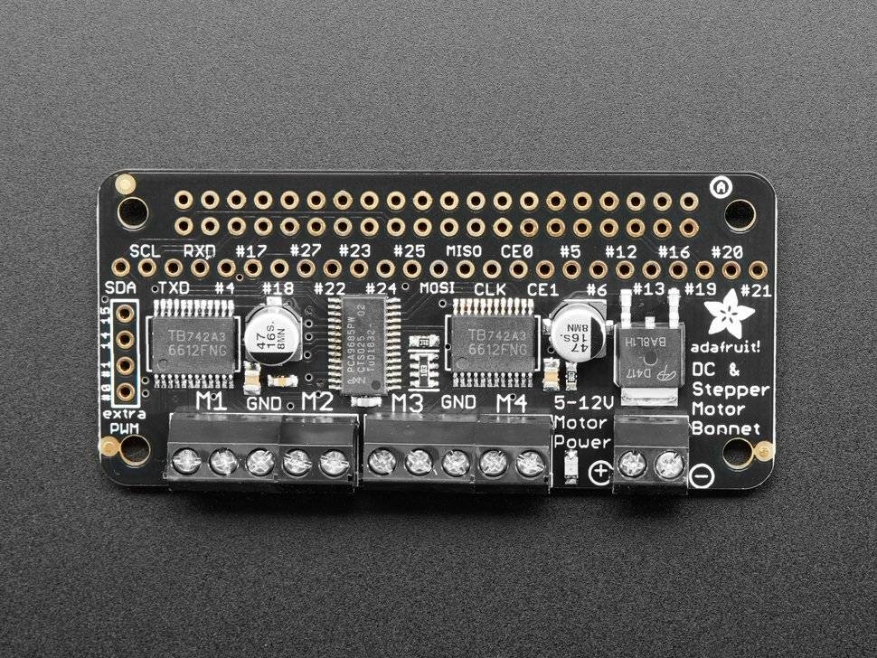 Adafruit DC & Stepper Motor Bonnet for Raspberry Pi PWM Speed Control 4280-1