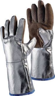 Symbolbild für Hitzesch.handsch.5-Finger Universal braun/silber Spaltled.alumin.Preox-Aramid
