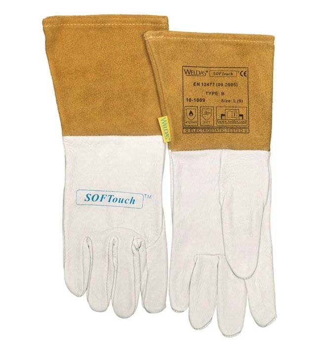 Schweißerhandschuhe Gr.M (8,5) natur/orange EN 388,EN 12477,EN 1149-2 10 PA-0