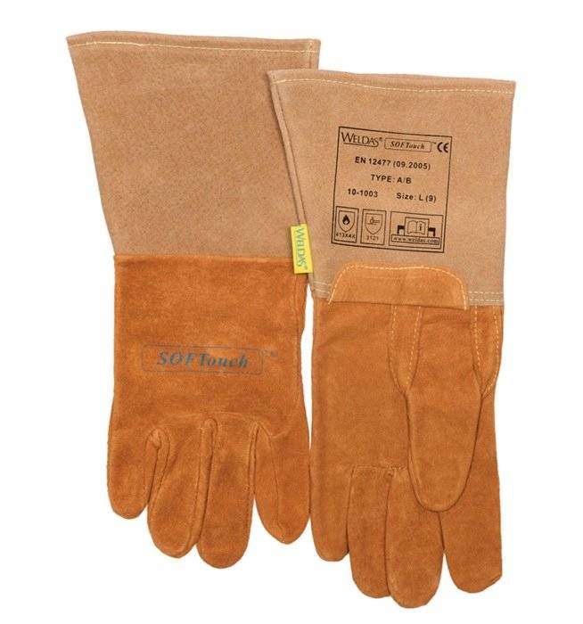 Schweißerhandschuhe Gr.XXL(10,5)oran.Leder/Softouch/Wildleder EN388,EN12477 10PA-0