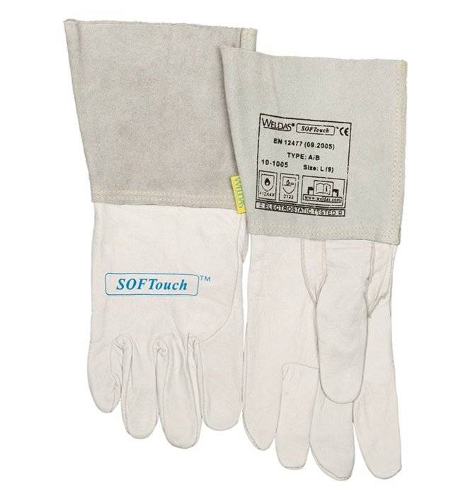 Schweißerhandschuhe Gr.XXL(10,5)natur Leder/Softouch EN388,EN12477,EN1149-2 10PA-0