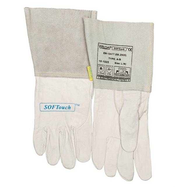 Schweißerhandschuhe Gr.XXL(10,5)natur Leder/Softouch EN388,EN12477,EN1149-2 10PA