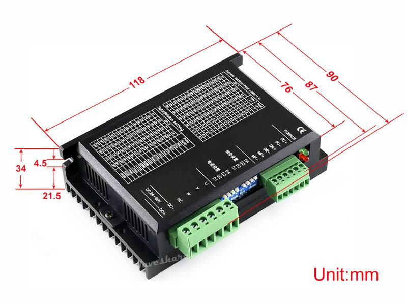 WaveShare SMD356C Three-Phase Hybrid Stepper Motor Driver-4