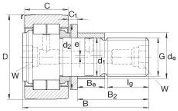 Kurvenrolle NUKRE80 ID 35mm AD 80mm Breite100mm INA-1