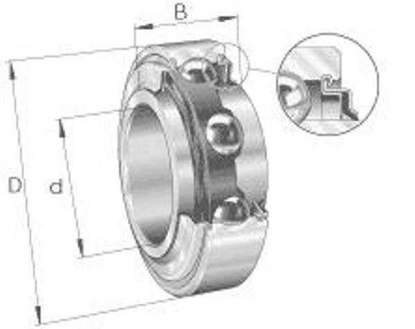 Spannlager 203 -XL-KRR-AH02 ID 16,2mm AD 40mm Breite18,3mm INA