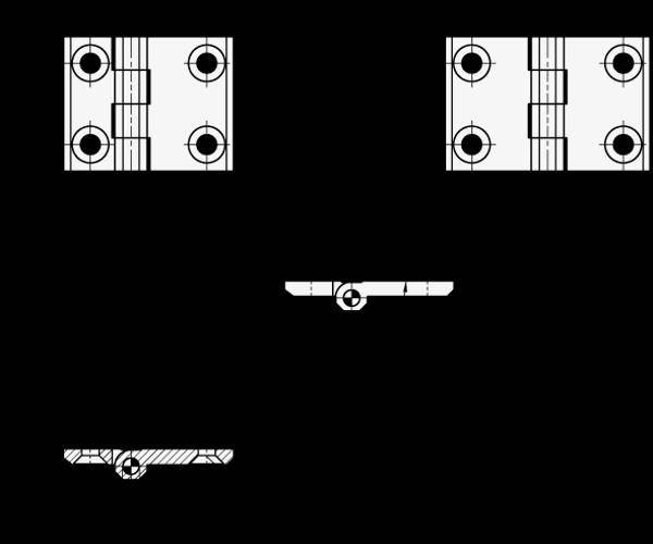 Scharniere, Edelstahl, horizontal verlängert-1