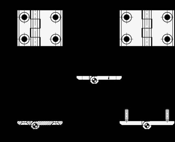 Scharniere, Zink-Druckguss, horizontal verlängert-1