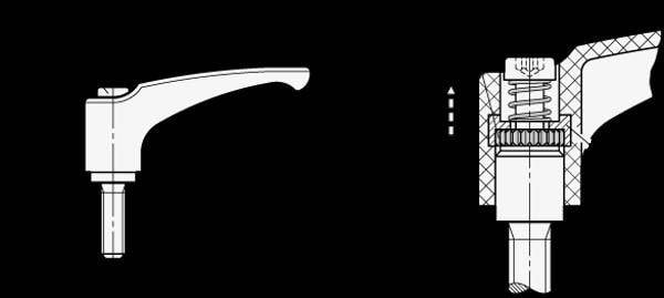 GN 604-63-M8-40-SG Klemmhebel verstellbar PA schwarzgrau Elesa 238361-1