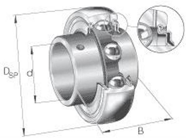 Spannlager GYE30 KRRBVA ID 30mm AD 62mm Breite38,1mm INA