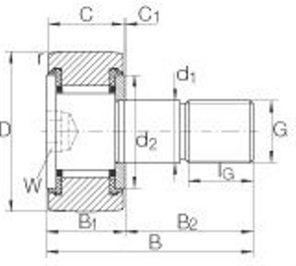 Kurvenrolle KR40 -X-PP-A ID 18mm AD 40mm Breite58mm INA-1