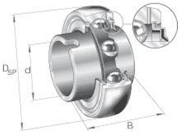Spannlager GLE35 -KRR-B ID 35mm AD 72mm Breite37,7mm INA