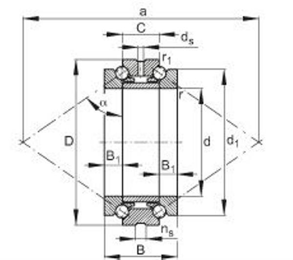 Axial-Schrägkugellager 234414 -M-SP ID 70mm AD 110mm B.48mm FAG-1