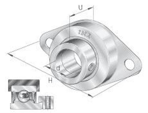 Flanschlager-Gehäuseeinheit RCSMF20 20mm ov.(1) INA