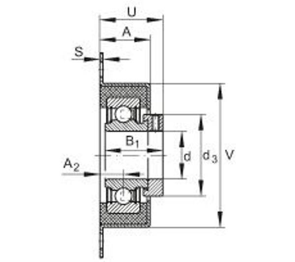 Flanschlager-Gehäuseeinheit RCSMF20 20mm ov.(1) INA-1