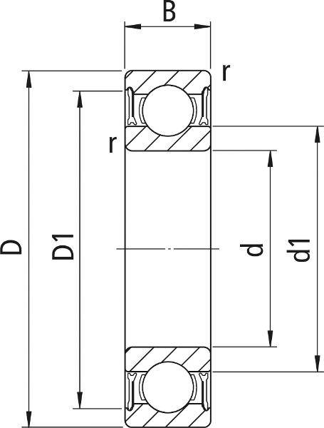 SKF 6208-2RZTN9/HC5C3WT, Hybrid-Rillenkugellager, 2 reibungsarme Dichtscheiben, elektrisch isolierend-1