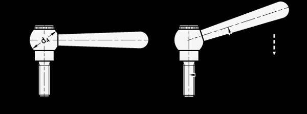 Verstellbare Kegelgriffe mit Gewindestift, Stahl-1