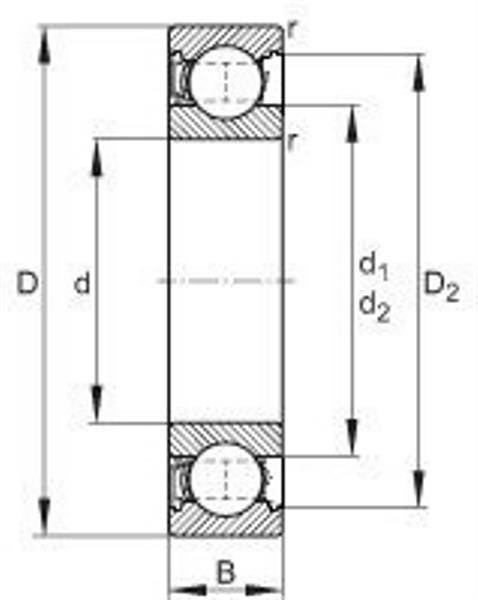 FAG 6206-RSR, Rillenkugellager, 1 Dichtscheibe-1