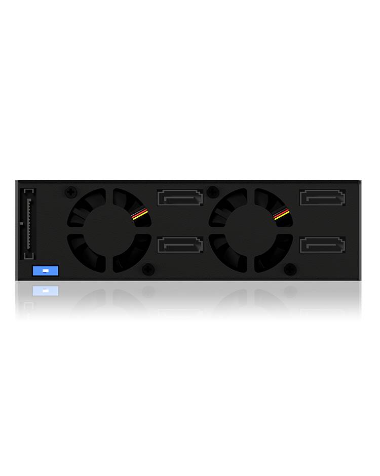 IB-2240SSK, Back Plane, 4x 2,5" (9-15mm high) SATA in 1x 5,25" bay, Schloss, 2xLüfter, schwarz-2