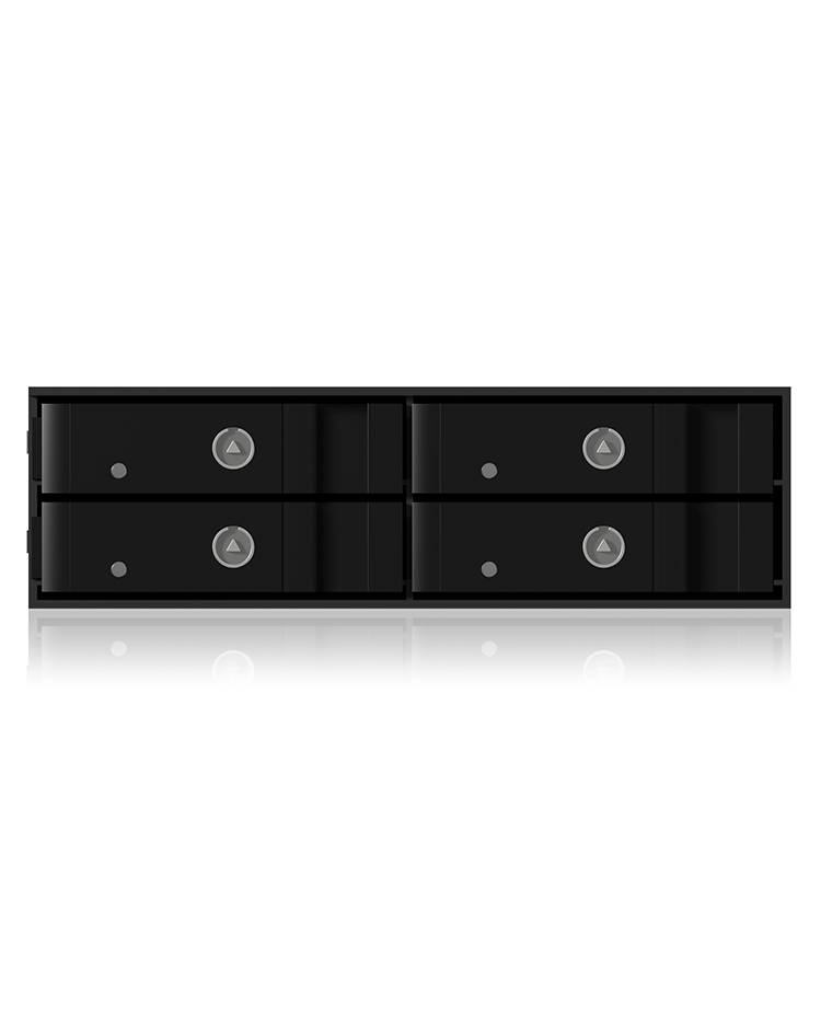 IB-2240SSK, Back Plane, 4x 2,5" (9-15mm high) SATA in 1x 5,25" bay, Schloss, 2xLüfter, schwarz-3