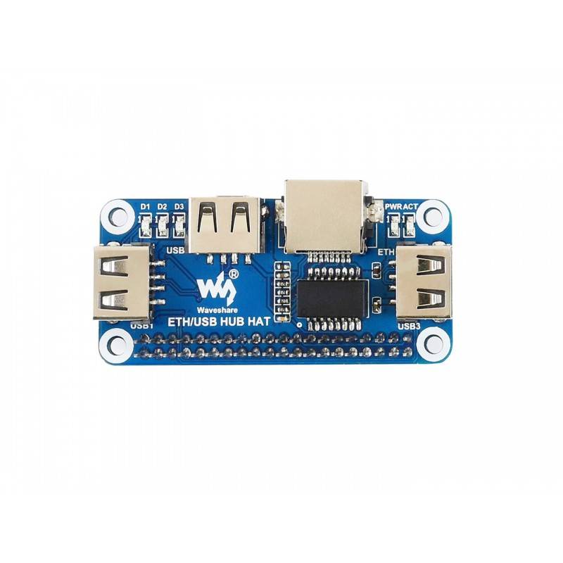 WaveShare Ethernet USB HUB HAT for Raspberry Pi 1x RJ45 3x USB-4