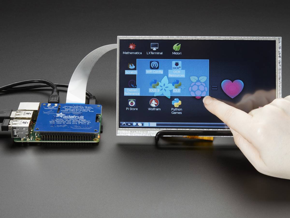 Adafruit DPI TFT Kippah for Raspberry Pi with Touch Support-0