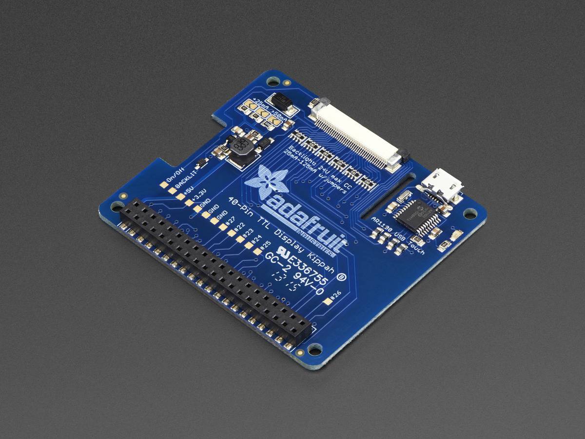 Adafruit DPI TFT Kippah for Raspberry Pi with Touch Support-1
