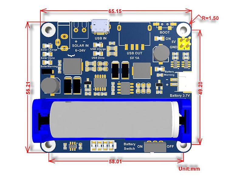 Waveshare Solar Power Management Module, for 6V-24V Solar Panel-0