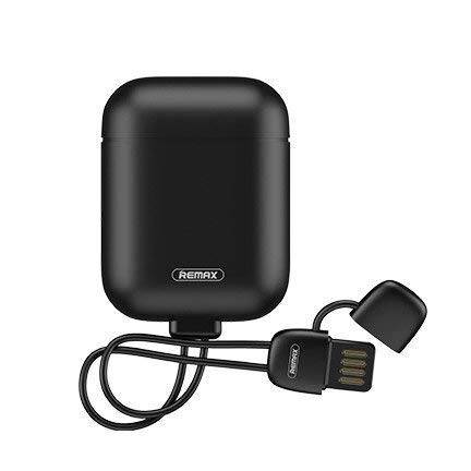REMAX AirPods 360 Grad Vollschutz Silikon Schutztasche Hülle Case + USB Kabel kompatibel mit Kopfhörer Ultradünn 2gen / -0