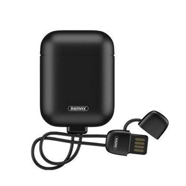 REMAX AirPods 360 Grad Vollschutz Silikon Schutztasche Hülle Case + USB Kabel kompatibel mit Kopfhörer Ultradünn 2gen / 1gen Schwarz