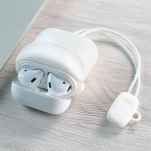 REMAX AirPods 360 Grad Vollschutz Silikon Schutztasche Hülle Case + USB Kabel kompatibel mit Kopfhörer Ultradünn 2gen / -2