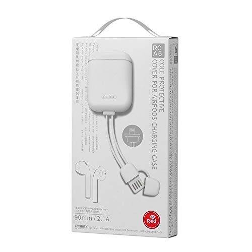 REMAX AirPods 360 Grad Vollschutz Silikon Schutztasche Hülle Case + USB Kabel kompatibel mit Kopfhörer Ultradünn 2gen / -4
