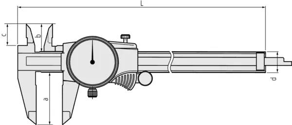 MITUTOYO Uhren-Messschieber, 0-150mm, 0,02mm, 2mm/U, Metrisch, Nr. 505-730-2