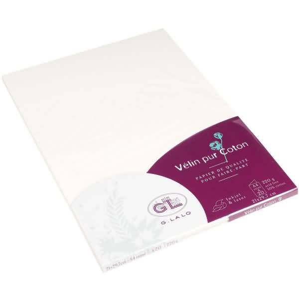 Schreibblock Velin pur Coton A4 220g/qm 20 Blatt creme-0