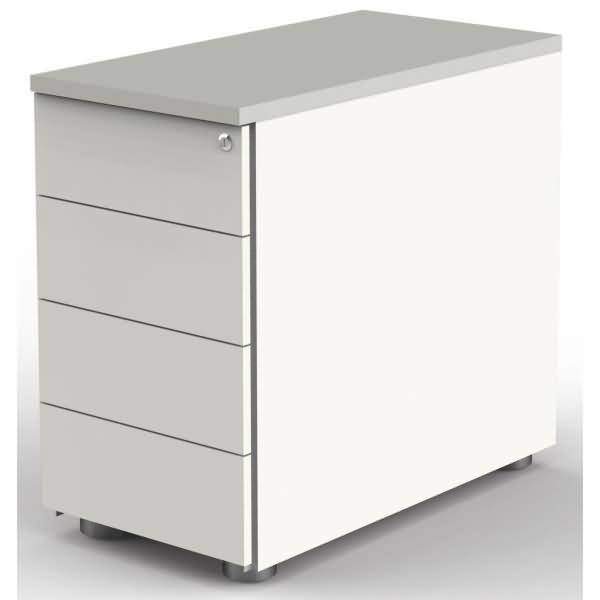 Standcontainer M-ove H720-760xB430xT800mm lichtgrau m.4 Schubl.KERKMANN