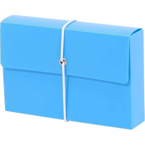 Karteibox A7 mit Gummiband gefüllt ocean-blue-0