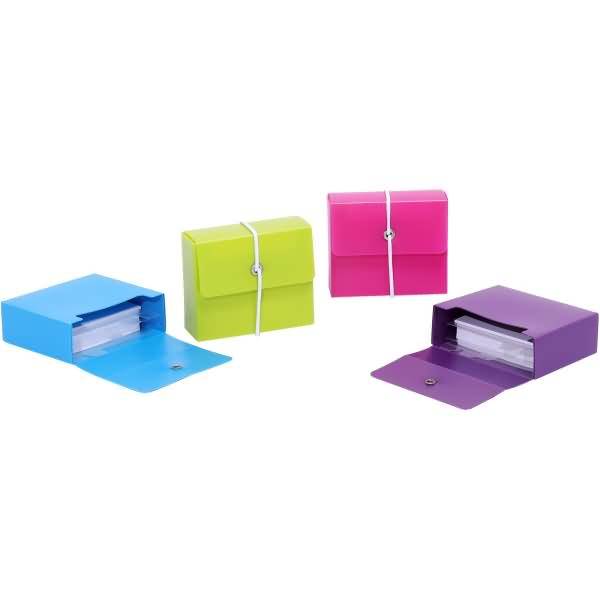 Karteibox 69x50mm mit Gummiband gefüllt rainbow-colours sortiert-0