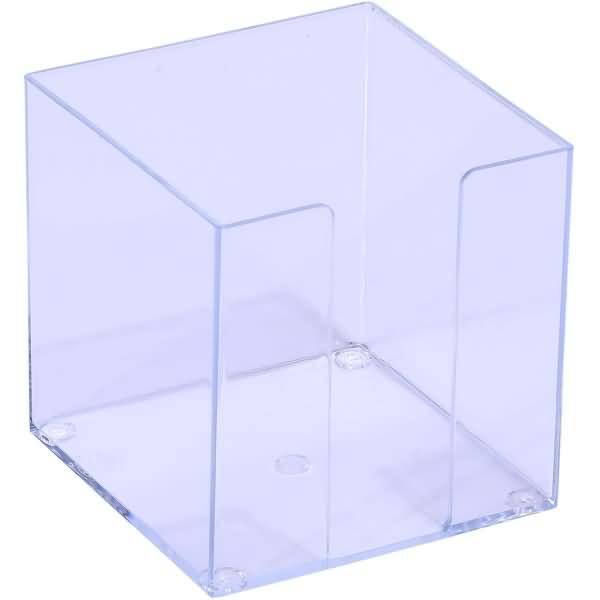 Zettelbox 9x9cm glasklar leer