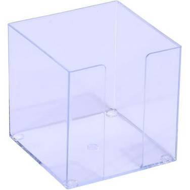Zettelbox 9x9cm glasklar leer